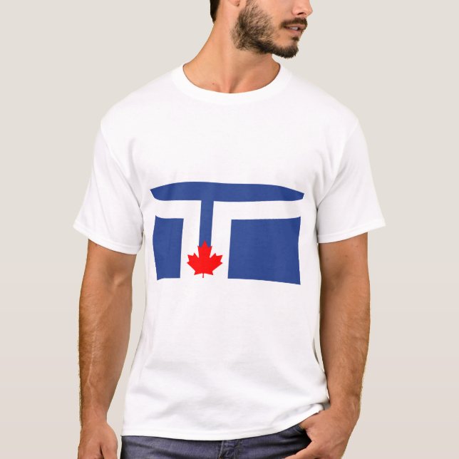 Camiseta masculina com a bandeira de Toronto, Cana (Frente)
