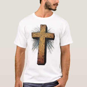 Camiseta masculina com Cruz Cristã em negrito