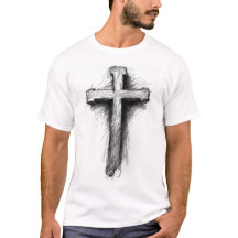 Camiseta masculina com cruz cristã gráfica