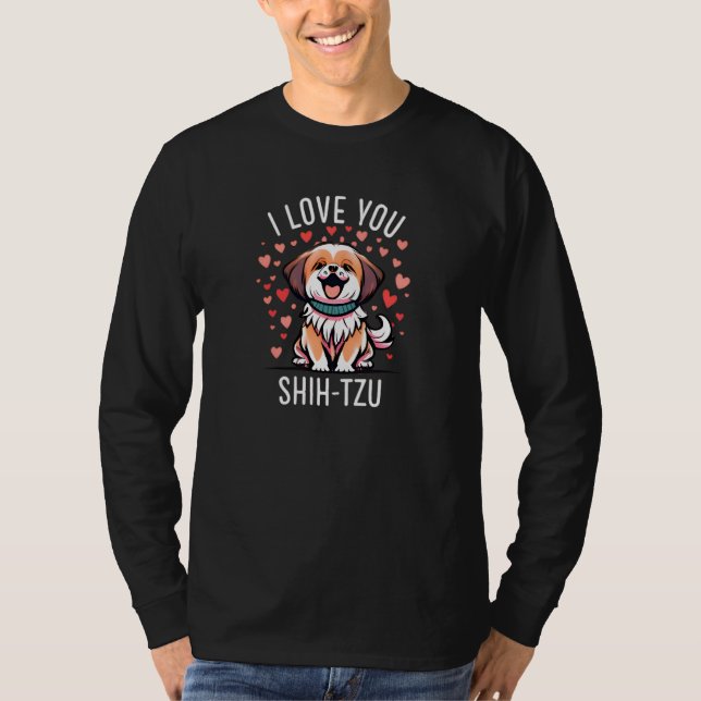 Camiseta masculina - Com Desenho Adoro Shih-Tzu (Frente)