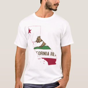 Camiseta masculina com design de mapa da Califórni