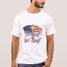 Camiseta masculina com design "In God We Trust".