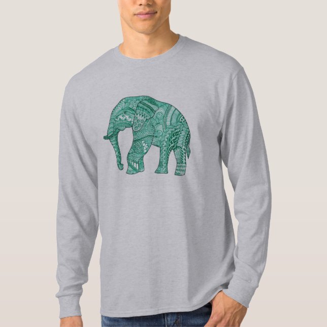 Camiseta masculina com elefante padronizado (Frente)