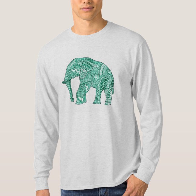 Camiseta masculina com elefante padronizado (Frente)