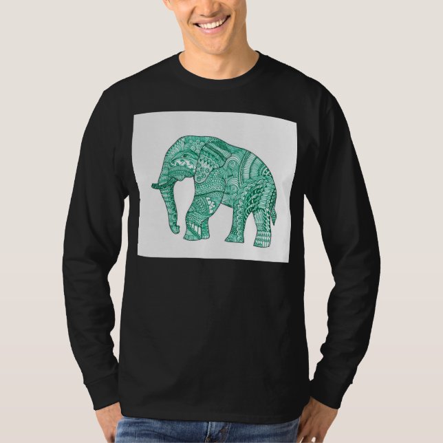 Camiseta masculina com elefante padronizado (Frente)