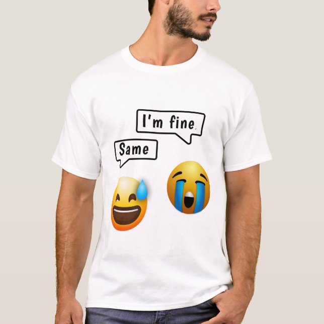 Camiseta masculina com Emoji de Carinha Sorridente (Frente)