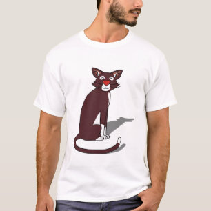 Camiseta masculina com estampa de gato marrom fofo