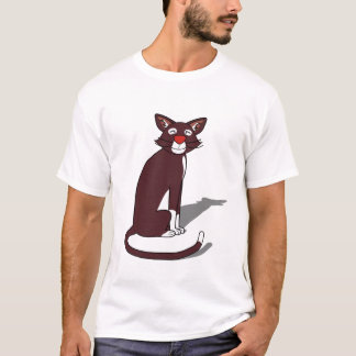 Camiseta masculina com estampa de gato marrom fofo