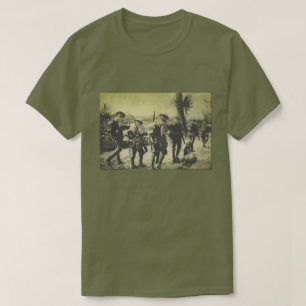 Camiseta masculina com foto vintage da Primeira Gu