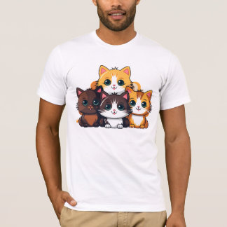 camiseta masculina com gato impresso