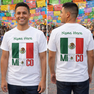 Camiseta masculina com nome personalizado e bandei