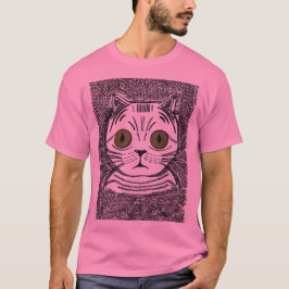 Camiseta masculina com retrato gráfico de gato eng