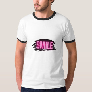 Camiseta Masculina com Texto Neon 'Smile'