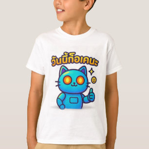 Camiseta masculina Cyber-Cat Thumbs Up