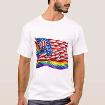 Camiseta masculina da bandeira do orgulho America 
