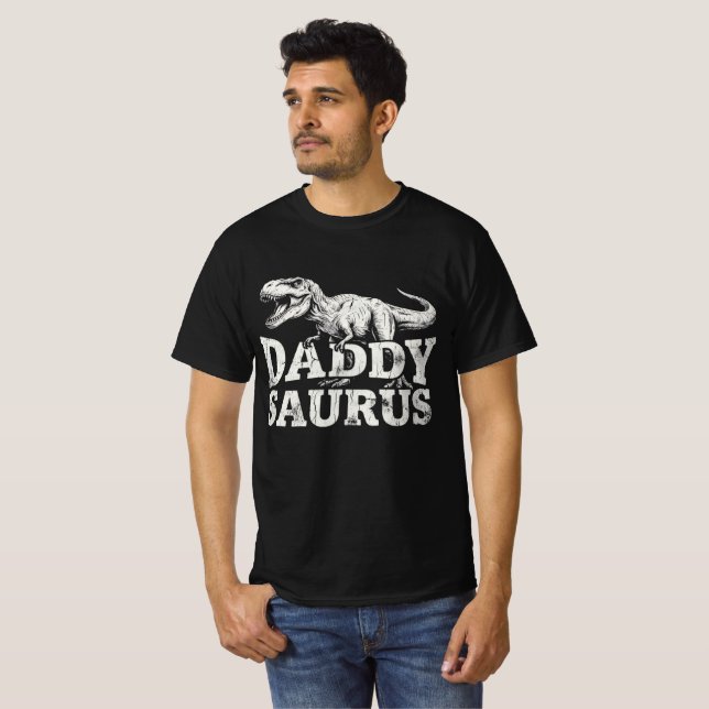 Camiseta masculina Daddy-Saurus (Frente Completa)