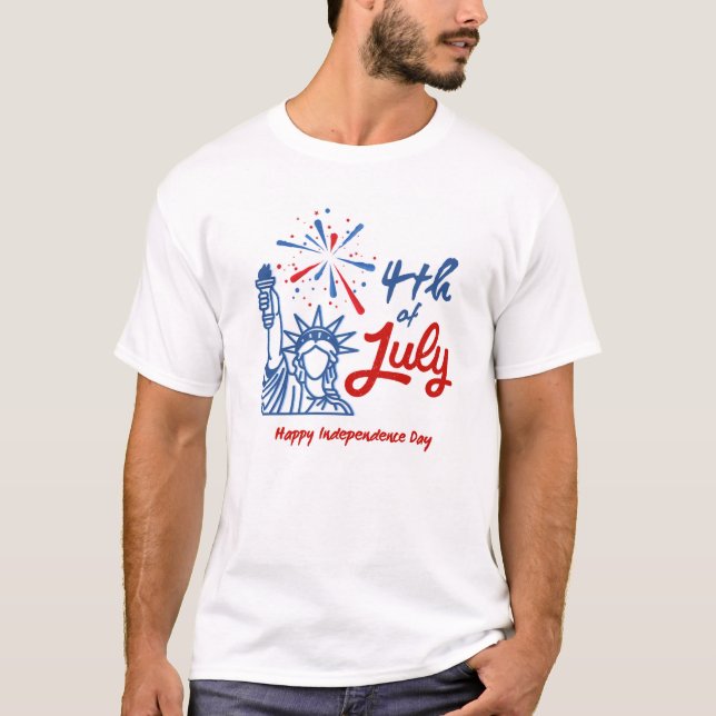 Camiseta masculina de 4 de julho (Frente)