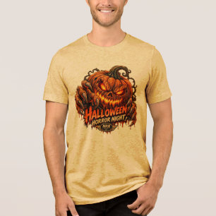 Camiseta masculina de abóbora vintage da Noite de