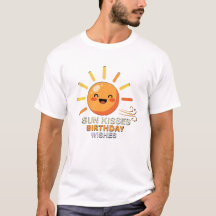Camiseta masculina de aniversário com sol sorriden