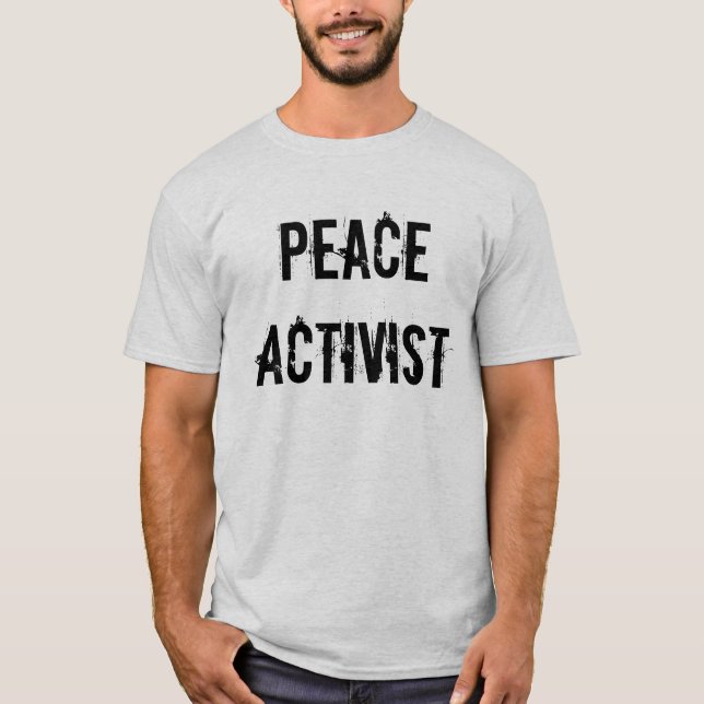 Camiseta masculina de ativista pela paz (Frente)