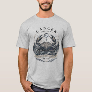 Camiseta masculina de caranguejo do zodíaco de Cân