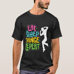 Camiseta masculina de design fofo comer dormir dan