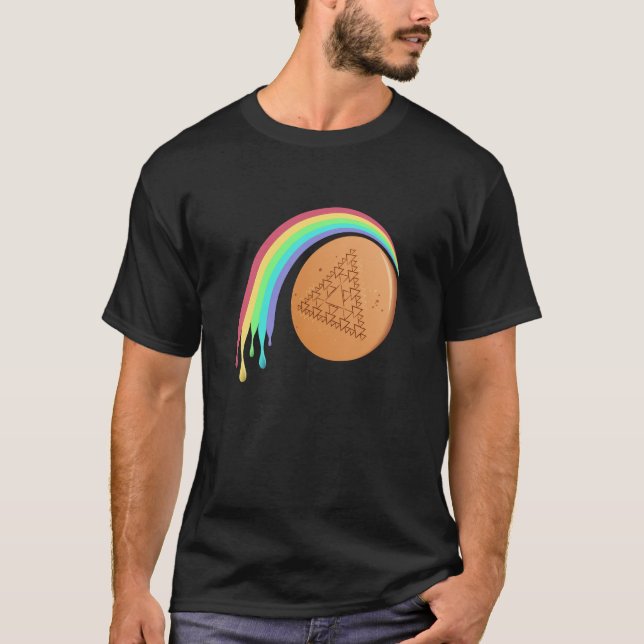 Camiseta masculina de doce Dalgona Arco-íris (Frente)