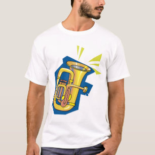 Camiseta masculina de instrumento Tuba