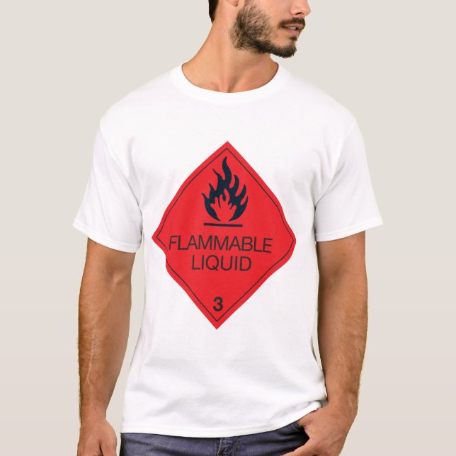 Camiseta masculina de líquido inflamável (Frente)