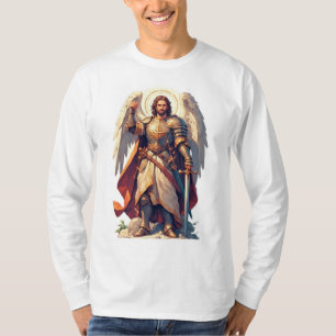 Camiseta masculina de manga longa Arcanjo Guerreir