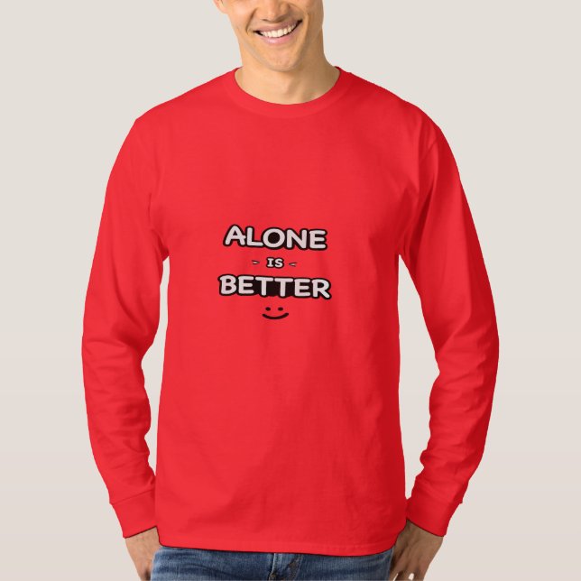 Camiseta Masculina de Manga Longa 'Sozinho é Melho (Frente)