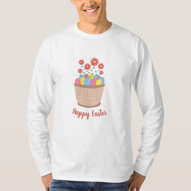 Camiseta masculina de Páscoa (Happy Easter) (Frente)