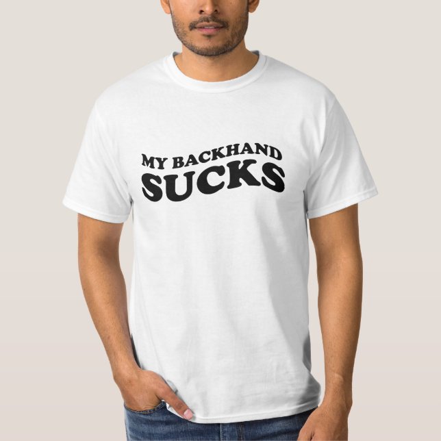 Camiseta masculina de ténis com texto engraçado (Frente)