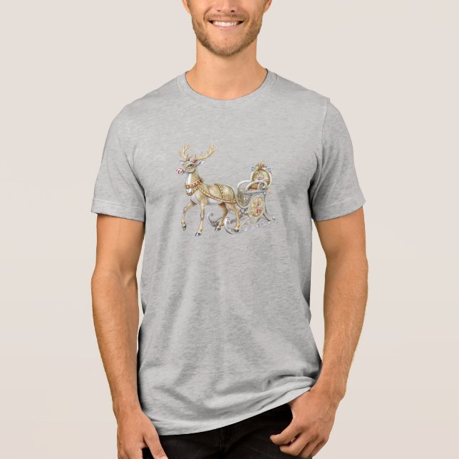 Camiseta masculina de trenó de rena (Frente)