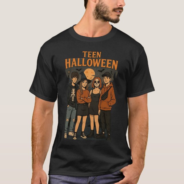 Camiseta masculina do Dia das Bruxas (Frente)