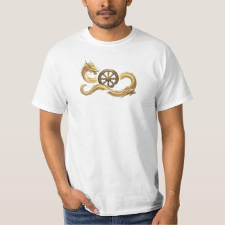 Camiseta Masculina do Dragão Antigo e Roda do Dham