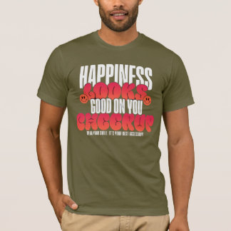 CAMISETA MASCULINA FELIZ OLHAR PARA CIMA