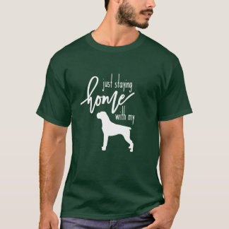 Camiseta masculina: Ficar em casa com o meu Boxer