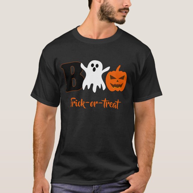 Camiseta masculina Funny Boo Halloween (Frente)