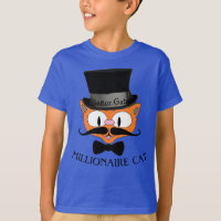 Camiseta Masculina Gato Bigode Milionário Desenho