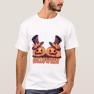Camiseta Masculina Gráfica de Abóbora de Halloween