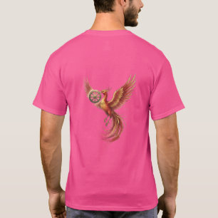Camiseta Masculina Gráfica de Ave Mítica Dourada