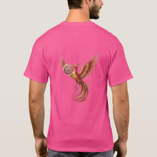 Camiseta Masculina Gráfica de Ave Mítica Dourada
