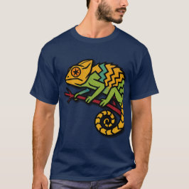 Camiseta Masculina Gráfica de Lagarto Colorido Ret
