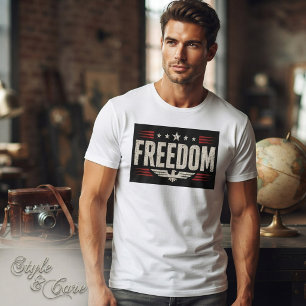 Camiseta Masculina Gráfica de Liberdade Patriótica