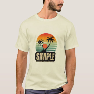 Camiseta Masculina Gráfica de Praia de Pôr do Sol