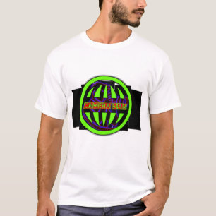 Camiseta Masculina Gráfica do Ciber-Globo Abstrato