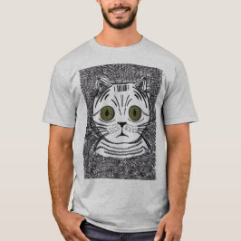 Camiseta masculina gráfica engraçada de gato