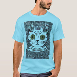 Camiseta masculina gráfica engraçada de gato