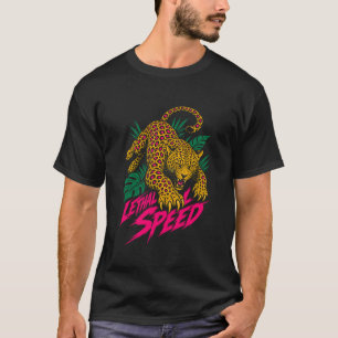 Camiseta Masculina Gráfica Leopardo Velocidade Let